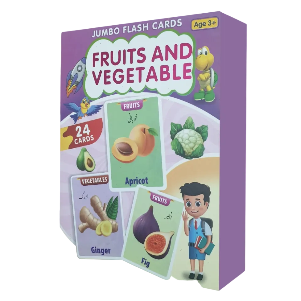 Jumbo Fruits & Vegetable Flash Cards (24 cards)