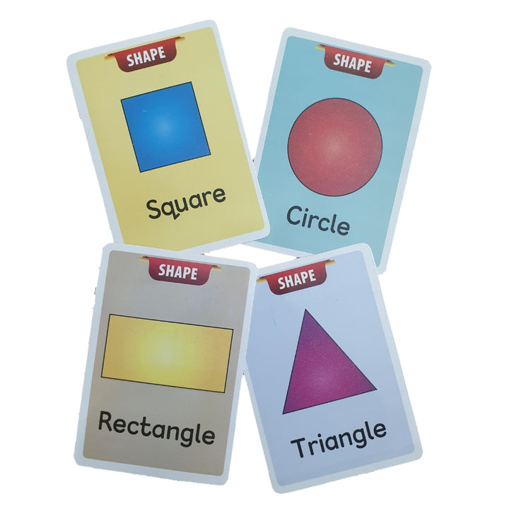 Math Jumbo Flash Cards (24 cards Number & shapes with free Marker) for Age 3+