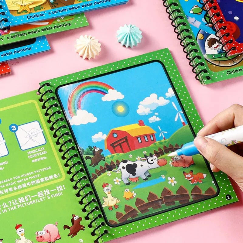 2 in 1 Kids Learning Deal (Water Magic Book + Magical Watercolor Book of 12 Pages)