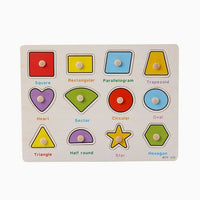 Wooden Puzzle Shapes Board With Names