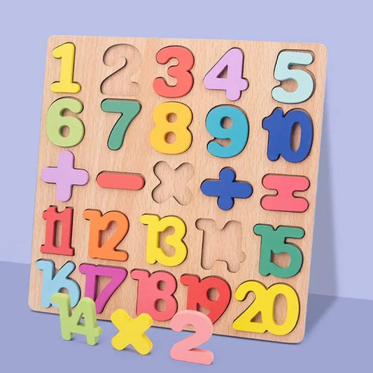 4 IN 1 Wooden Alphabet | Letters/Numbers/Shapes for Kids
